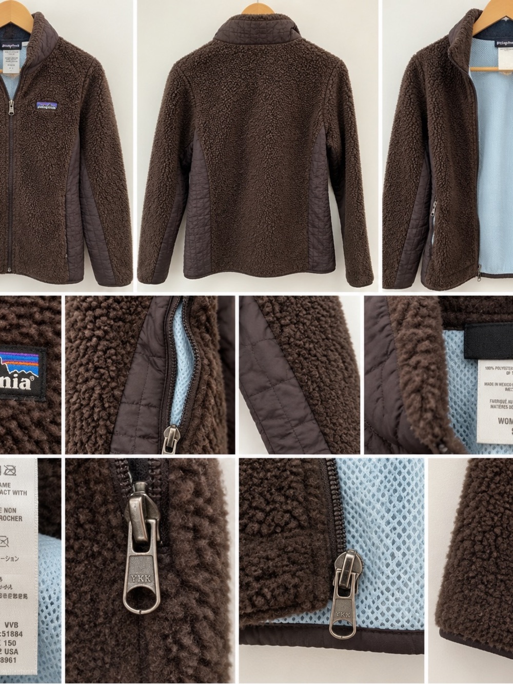 Patagonia Women’s Retro-X Fleece Jacket Brown Blue Vintage 2007 Size S